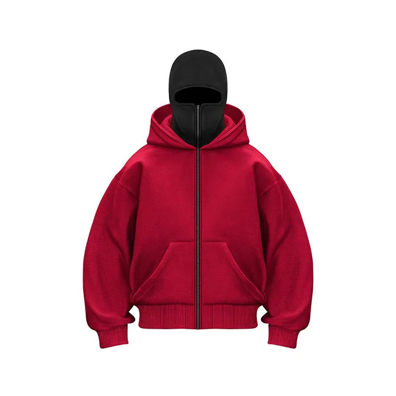 Unisex Full-Mask Winter Hoodie — Thermal Fleece, Warm & Windproof